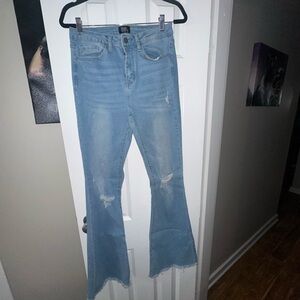 Women's Light Blue Flared Jeans